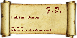 Fábián Domos névjegykártya